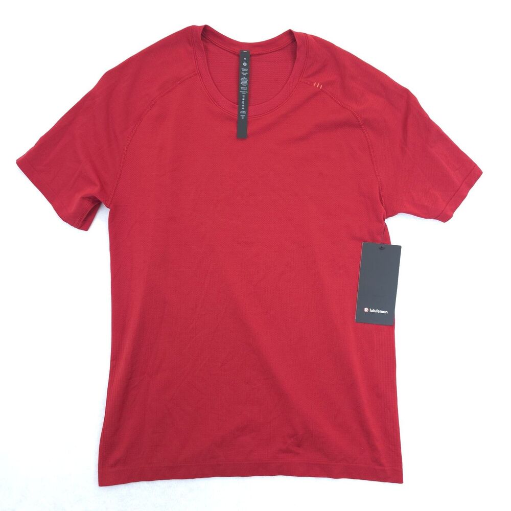 Lululemon Shirt Mens Medium Red Metal Vent Tech 2.0 Gym Running Training NWT